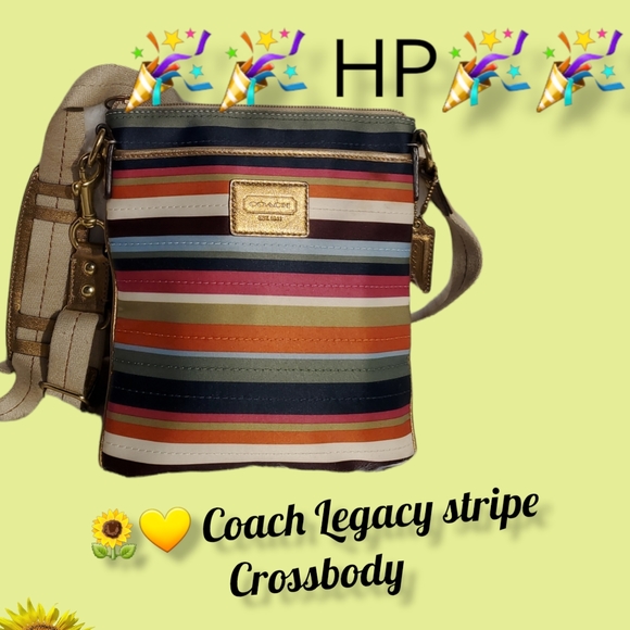 Coach Handbags - 🎉🎉HP🎉🎉Coach Legacy  Stripe Crossbody Sateen scarf print